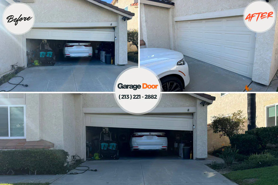 Before and after: garage door repair South Milwaukee, WI